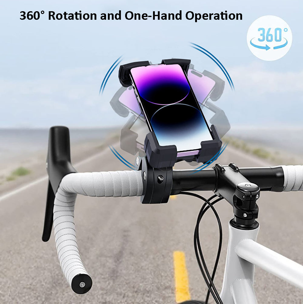 Phone Mount for Bike, Motorcycle, Scooter, Golf Cart, Baby Stroller Handlebar and Gym