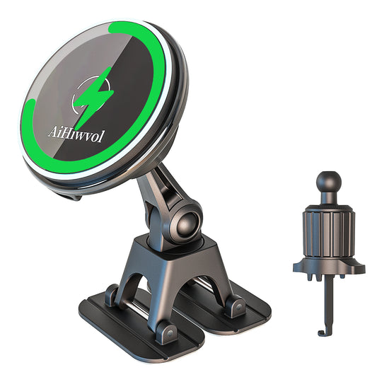 Qi2 15W Magsafe Car Mount Charger for Vent/Dashboard, with 360° Adjustable and Foldable